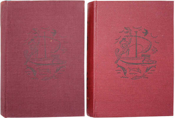 Лукиан. Собрание сочинений. Т. 1—2 / Суперобл., переплет и заставки худож. В.М. Конашевича. М.; Л.: Academia, 1935.